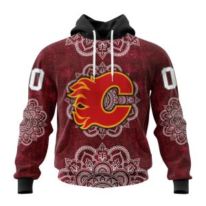 Personalized NHL Calgary Flames Specialized Mandala Style Unisex Pullover Hoodie