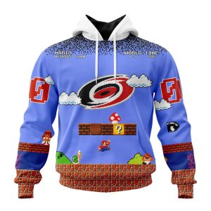 Personalized NHL Carolina Hurricanes With Super Mario Game Design Unisex Pullover Hoodie