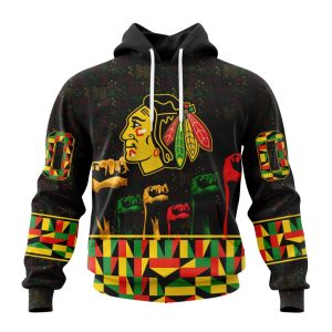 Personalized NHL Chicago Blackhawks Special Design Celebrate Black History Month Unisex Pullover Hoodie