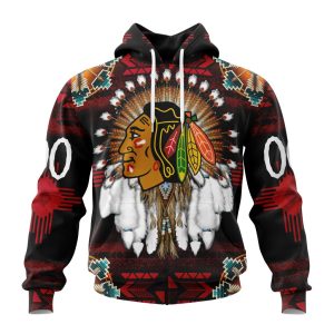 Personalized NHL Chicago Blackhawks Special Native Costume Design Unisex Pullover Hoodie