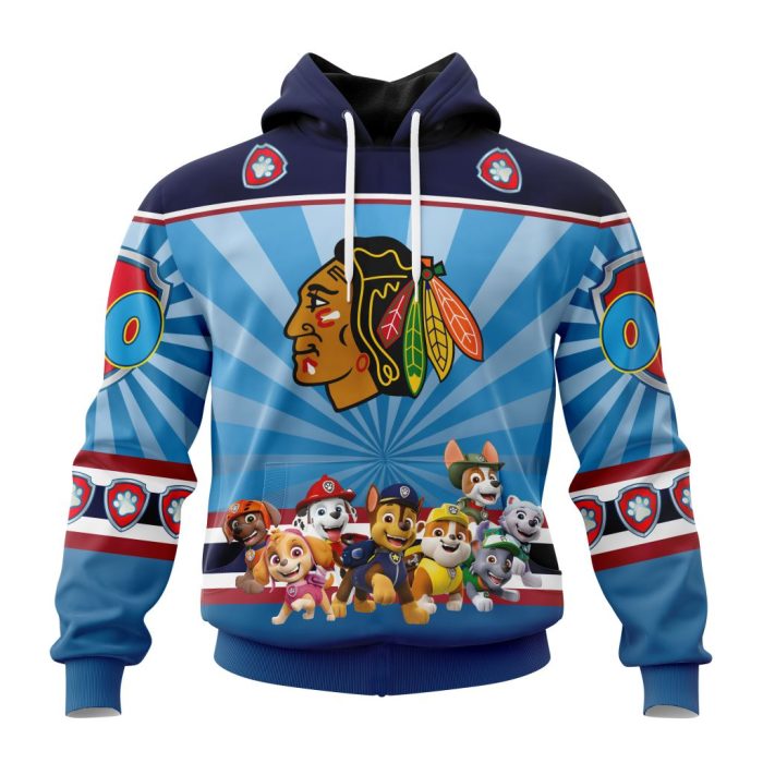 Personalized NHL Chicago Blackhawks Special Paw Patrol Kits Unisex Pullover Hoodie