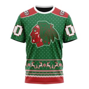 Personalized NHL Chicago Blackhawks Special Ugly Christmas Unisex Tshirt TS4956