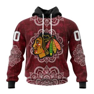 Personalized NHL Chicago Blackhawks Specialized Mandala Style Unisex Pullover Hoodie