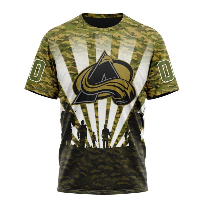 Personalized NHL Colorado Avalanche Military Camo Kits For Veterans Day And Rememberance Day Unisex Tshirt TS4991