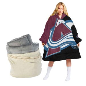 Personalized NHL Colorado Avalanche Retro Classic Oodie Blanket Hoodie Wearable Blanket