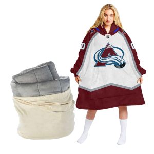 Personalized NHL Colorado Avalanche Retro Concepts Oodie Blanket Hoodie Wearable Blanket