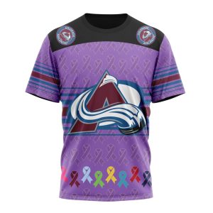 Personalized NHL Colorado Avalanche Specialized Design Fights Cancer Unisex Tshirt TS5017