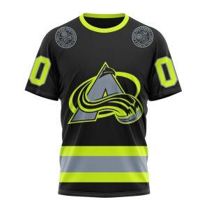 Personalized NHL Colorado Avalanche Specialized Unisex Kits With FireFighter Uniforms Color Unisex Tshirt TS5031