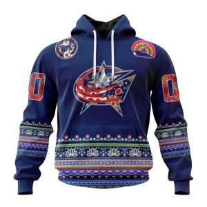 Personalized NHL Columbus Blue Jackets Jersey Hockey For All Diwali Festival Unisex Pullover Hoodie