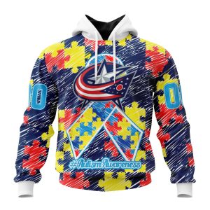 Personalized NHL Columbus Blue Jackets Special Autism Awareness Month Unisex Pullover Hoodie