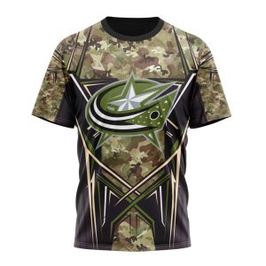 Personalized NHL Columbus Blue Jackets Special Camo Color Design Unisex Tshirt TS5054