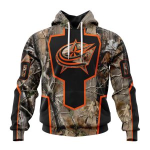 Personalized NHL Columbus Blue Jackets Special Camo Realtree Hunting Unisex Pullover Hoodie
