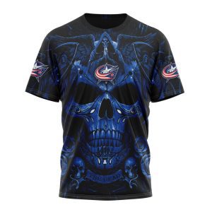 Personalized NHL Columbus Blue Jackets Special Design With Skull Art Unisex Tshirt TS5062