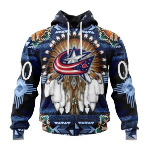 Personalized NHL Columbus Blue Jackets Special Native Costume Design Unisex Pullover Hoodie
