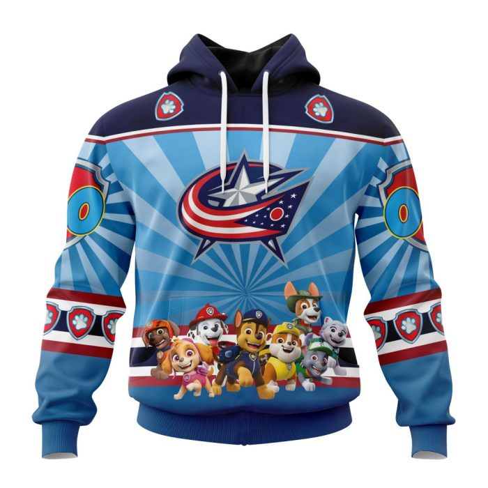 Personalized NHL Columbus Blue Jackets Special Paw Patrol Kits Unisex Pullover Hoodie