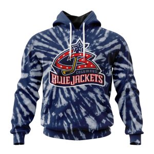 Personalized NHL Columbus Blue Jackets Special Retro Vintage Tie - Dye Unisex Pullover Hoodie