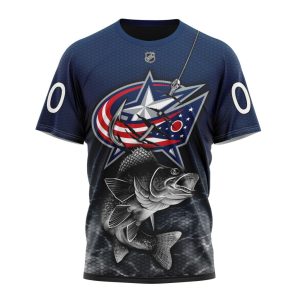 Personalized NHL Columbus Blue Jackets Specialized Fishing Style Unisex Tshirt TS5080