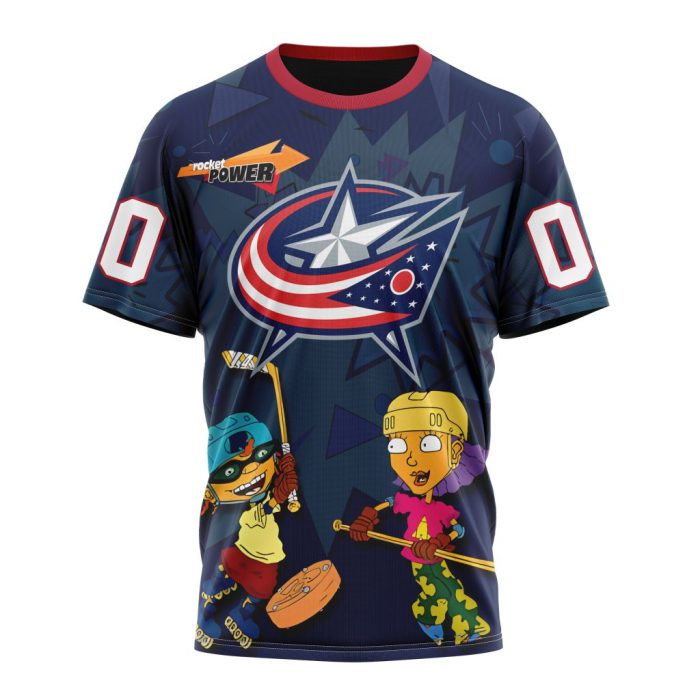 Personalized NHL Columbus Blue Jackets Specialized For Rocket Power Unisex Tshirt TS5081