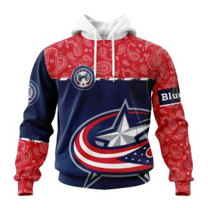Personalized NHL Columbus Blue Jackets Specialized Hockey With Paisley Unisex Pullover Hoodie