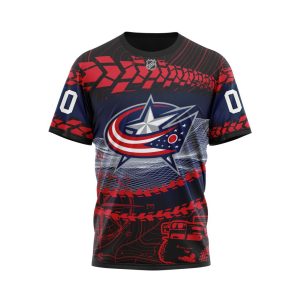 Personalized NHL Columbus Blue Jackets Specialized Off - Road Style Unisex Tshirt TS5086