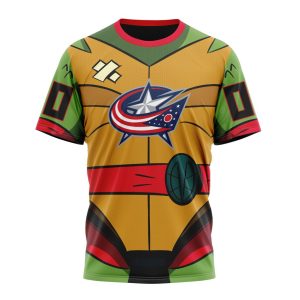 Personalized NHL Columbus Blue Jackets Teenage Mutant Ninja Turtles Design Unisex Tshirt TS5091