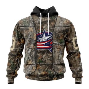 Personalized NHL Columbus Blue Jackets Vest Kits With Realtree Camo Unisex Pullover Hoodie