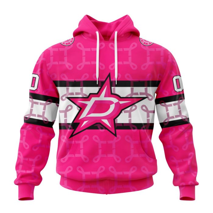 Personalized NHL Dallas Stars I Pink I Can! In October We Wear Pink Breast Cancer Unisex Pullover Hoodie
