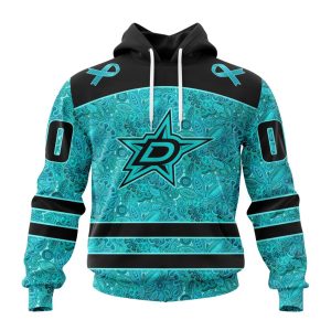 Personalized NHL Dallas Stars Special Design Fight Ovarian Cancer Unisex Pullover Hoodie