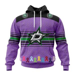 Personalized NHL Dallas Stars Specialized Design Fights Cancer Unisex Pullover Hoodie