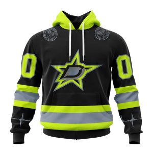 Personalized NHL Dallas Stars Specialized Unisex Kits With FireFighter Uniforms Color Unisex Pullover Hoodie