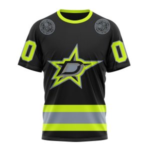Personalized NHL Dallas Stars Specialized Unisex Kits With FireFighter Uniforms Color Unisex Tshirt TS5147