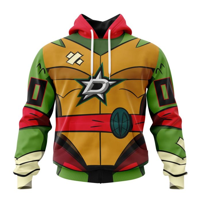 Personalized NHL Dallas Stars Teenage Mutant Ninja Turtles Design Unisex Pullover Hoodie