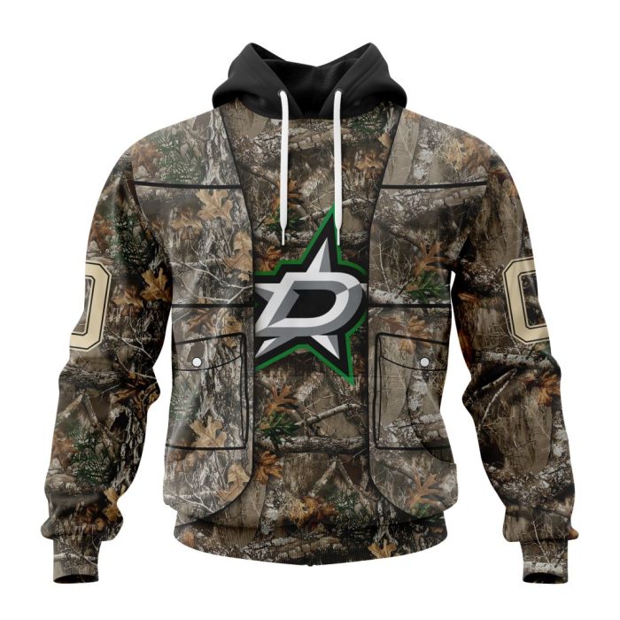 Personalized NHL Dallas Stars Vest Kits With Realtree Camo Unisex Pullover Hoodie