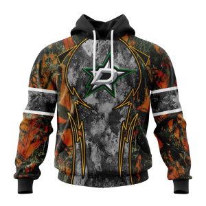 Personalized NHL Dallas Stars With Camo Concepts For Hungting In Forest Unisex Pullover Hoodie