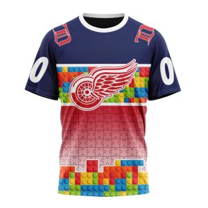 Personalized NHL Detroit Red Wings Autism Awareness Design Unisex Tshirt TS5159
