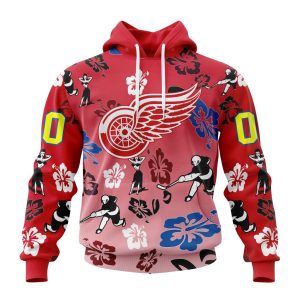 Personalized NHL Detroit Red Wings Hawaiian Style Design For Fans Unisex Pullover Hoodie