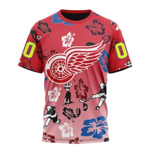 Personalized NHL Detroit Red Wings Hawaiian Style Design For Fans Unisex Tshirt TS5162