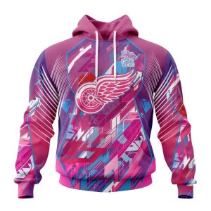 Personalized NHL Detroit Red Wings I Pink I Can! Fearless Again Breast Cancer Unisex Pullover Hoodie