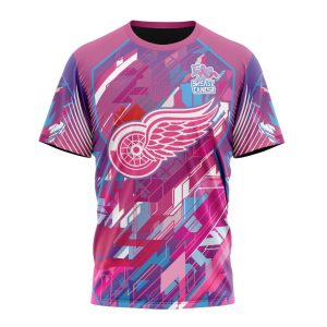 Personalized NHL Detroit Red Wings I Pink I Can! Fearless Again Breast Cancer Unisex Tshirt TS5163