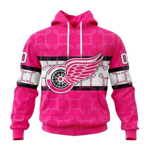Personalized NHL Detroit Red Wings I Pink I Can! In October We Wear Pink Breast Cancer Unisex Pullover Hoodie