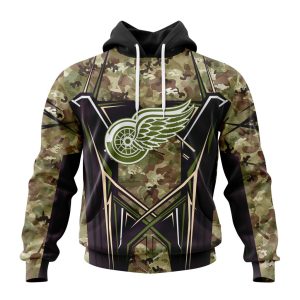 Personalized NHL Detroit Red Wings Special Camo Color Design Unisex Hoodie