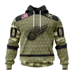 Personalized NHL Detroit Red Wings Special Camo Military Appreciation Unisex Pullover Hoodie