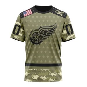 Personalized NHL Detroit Red Wings Special Camo Military Appreciation Unisex Tshirt TS5171
