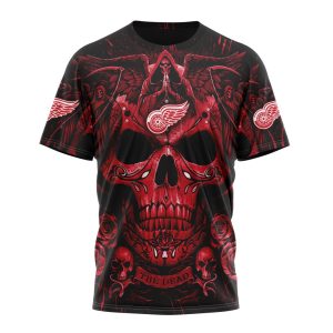 Personalized NHL Detroit Red Wings Special Design With Skull Art Unisex Tshirt TS5178