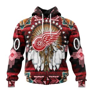 Personalized NHL Detroit Red Wings Special Native Costume Design Unisex Pullover Hoodie