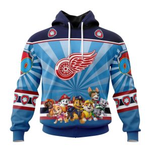 Personalized NHL Detroit Red Wings Special Paw Patrol Kits Unisex Pullover Hoodie