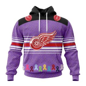 Personalized NHL Detroit Red Wings Specialized Design Fights Cancer Unisex Pullover Hoodie