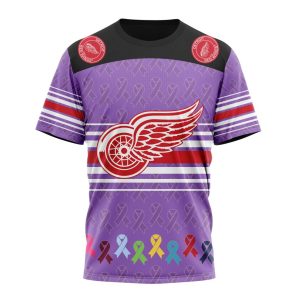 Personalized NHL Detroit Red Wings Specialized Design Fights Cancer Unisex Tshirt TS5192