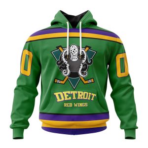 Personalized NHL Detroit Red Wings Specialized Design X The Mighty Ducks Unisex Pullover Hoodie