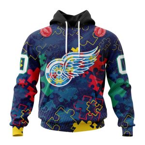 Personalized NHL Detroit Red Wings Specialized Fearless Against Autism Unisex Pullover Hoodie